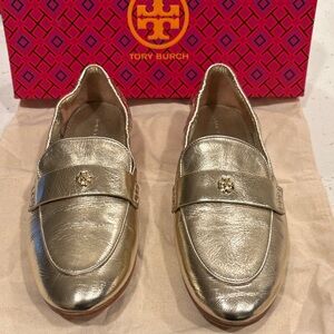 Tory Burch Metallic Gold Loafers